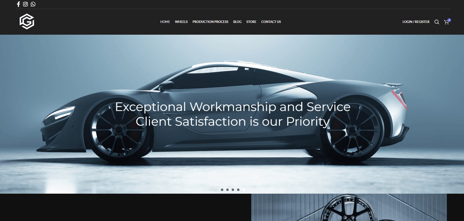 Homepage of the Forged66 custom rims website